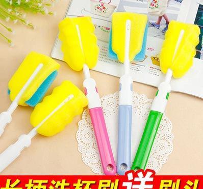 长柄海绵杯刷与奶瓶刷 一件代发，贴心附赠可替换刷头，家庭日用品优选