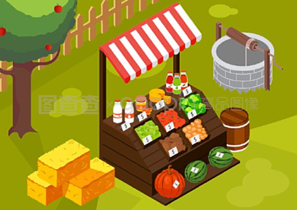 从农户市场到户外摊位 自制农产品矢量图示的创意与实践